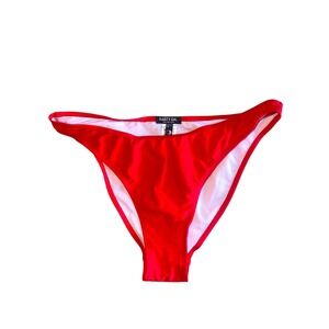 NEW Nasty Gal Retro Red High Leg 90s Bikini Brief Bottom Swimwear Beach Size 10